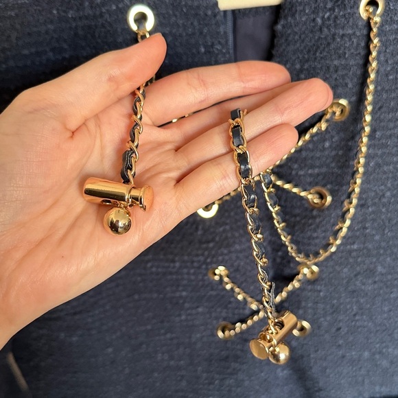 Tuckernuck Navy Tie Tweed Kelly Dress, Navy Blue Boxy Dress, Size Medium - Picture 12 of 16